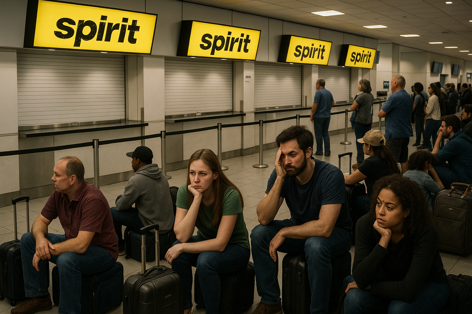 Spirit Airlines Shutdown Strands Thousands of Passengers at Airports